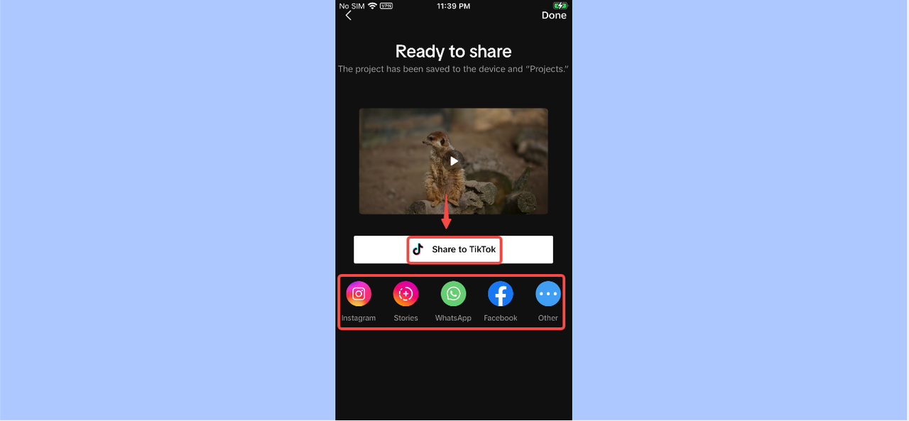 share your TikTok video