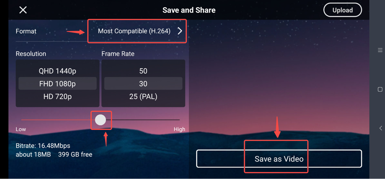 Export your TikTok video