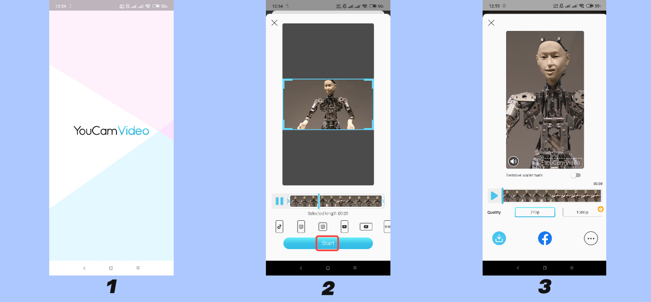Create TikTok videos at Youcam Video