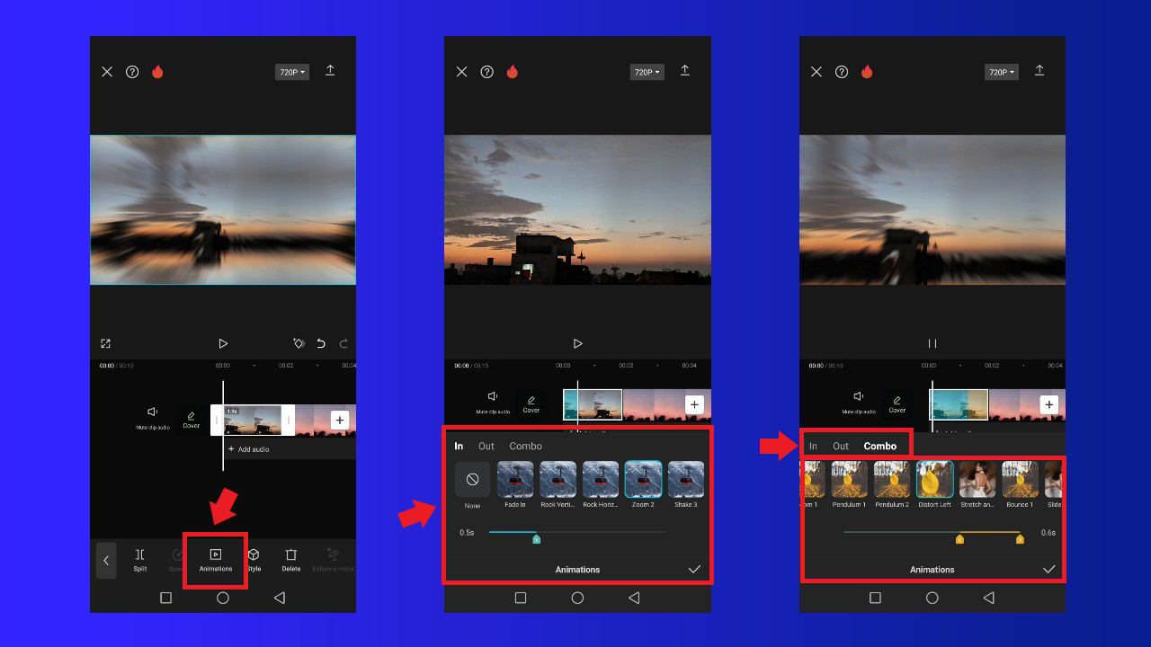 In and Out Animations