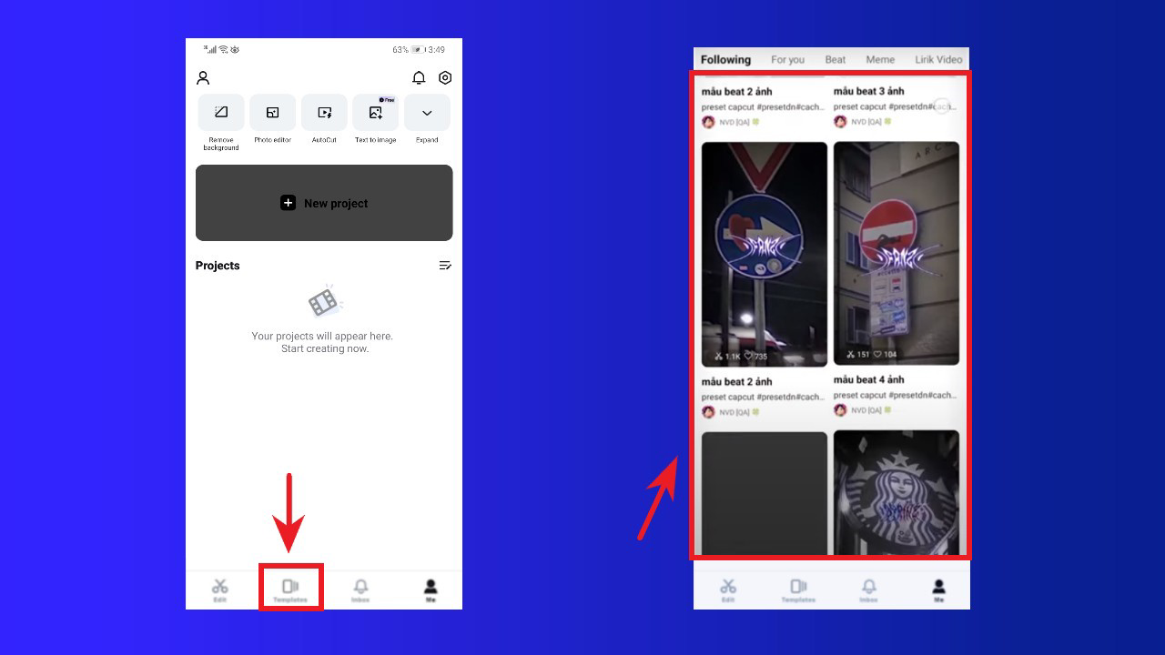 Pick a YouTube video template for customizing