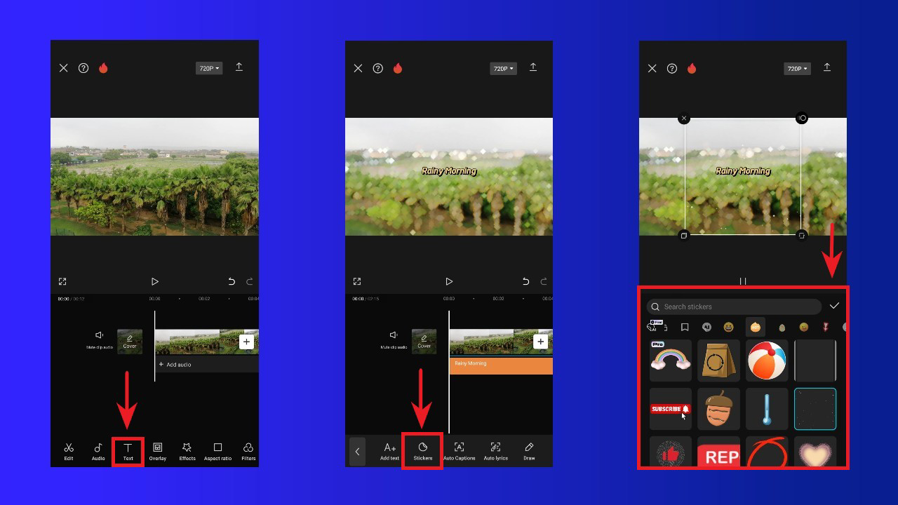  add stickers by choosing the "Stickers" option