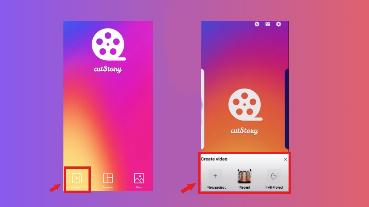 Upload video clips at CutStory