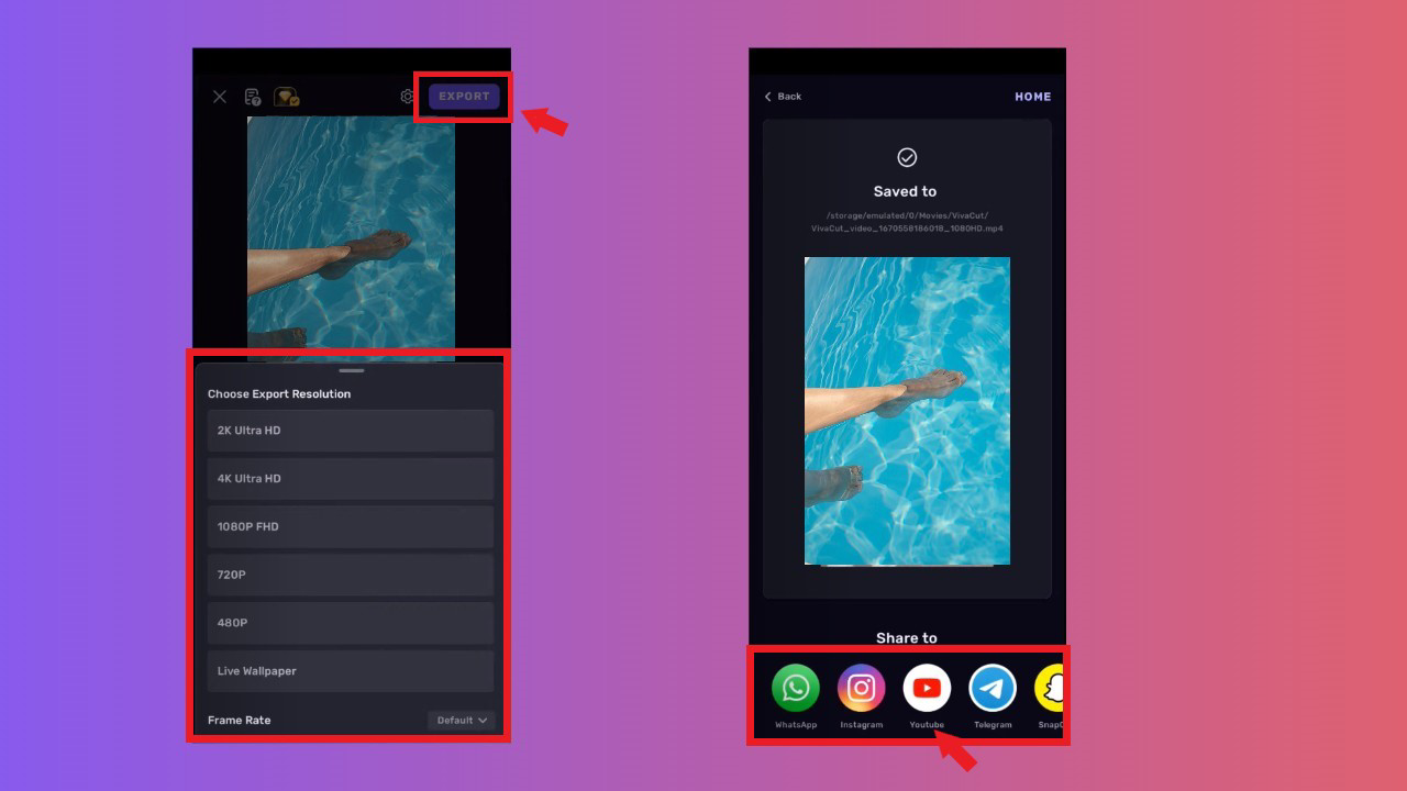 Click the "Export" button