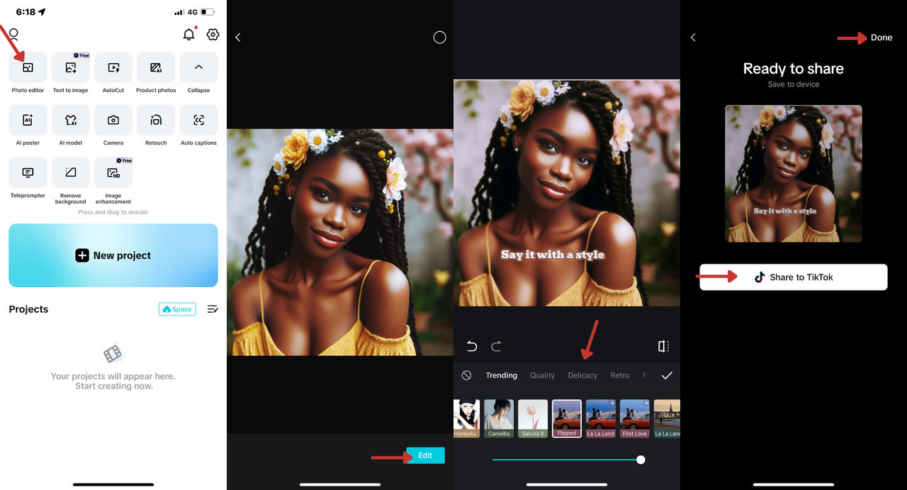 photo editing on iPhone with capcut