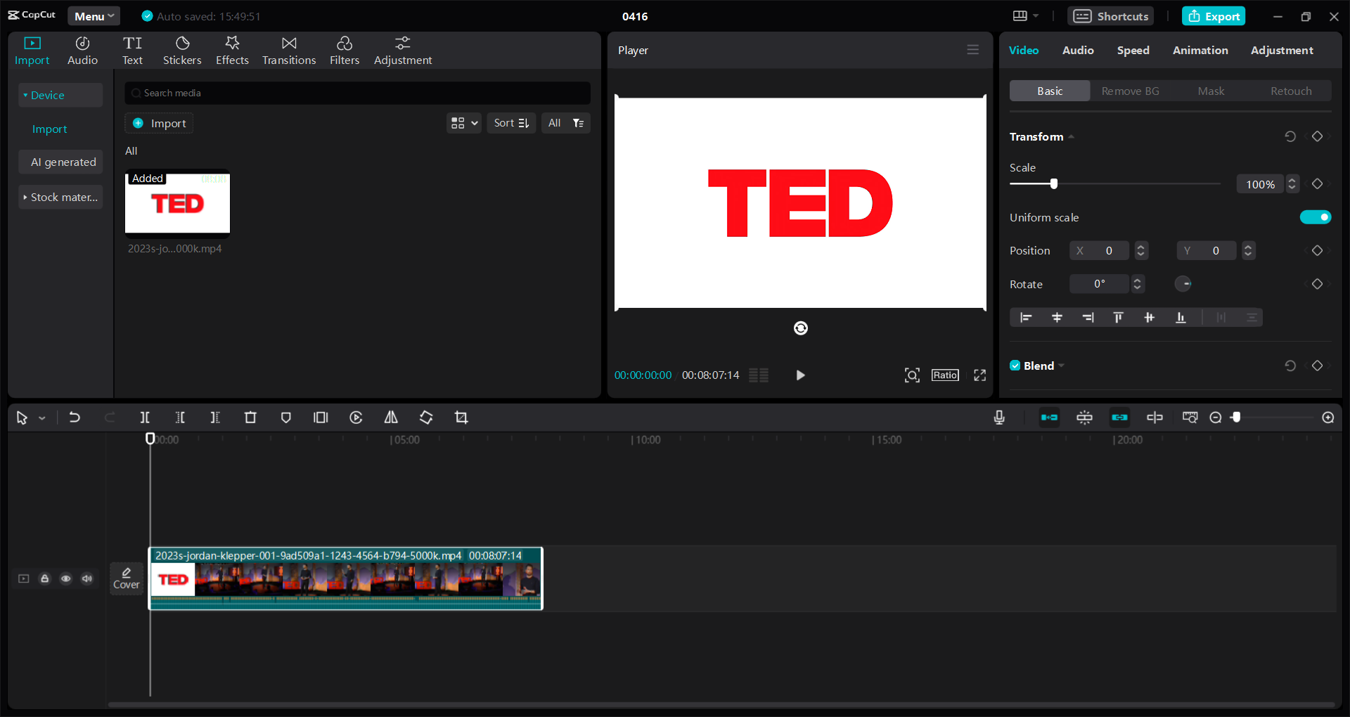 CapCut video editor