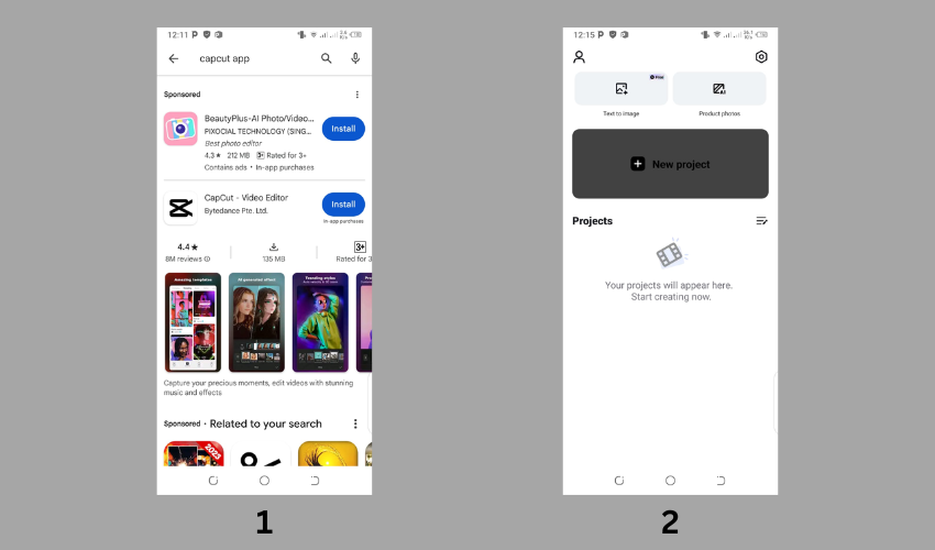Download CapCut and create new videos