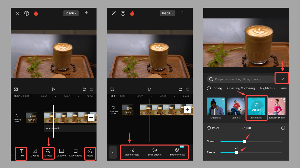 Add effects to the video