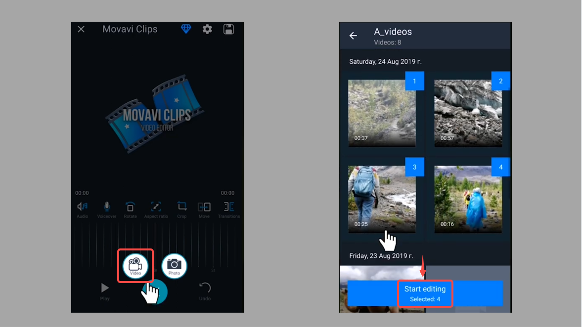 Add files to make your video