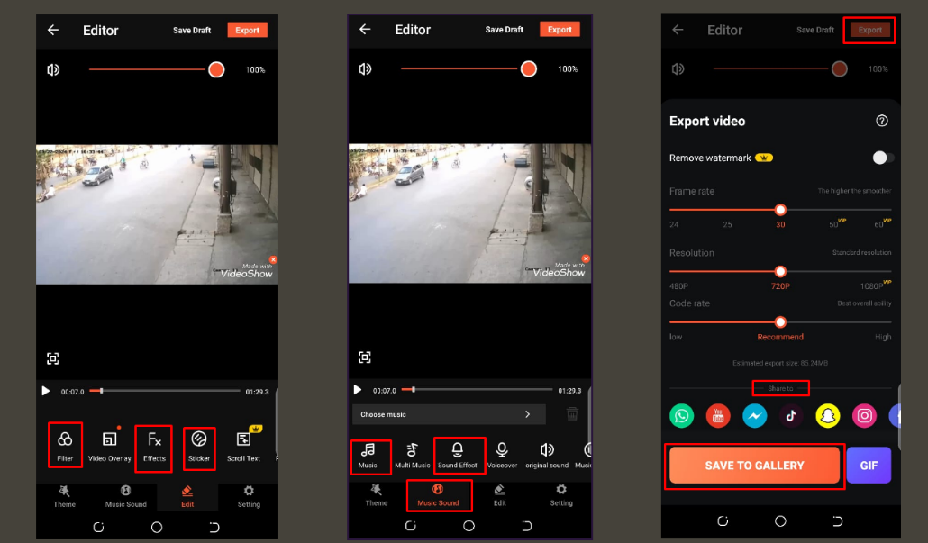 Eliminate, merge, or add effects to your video