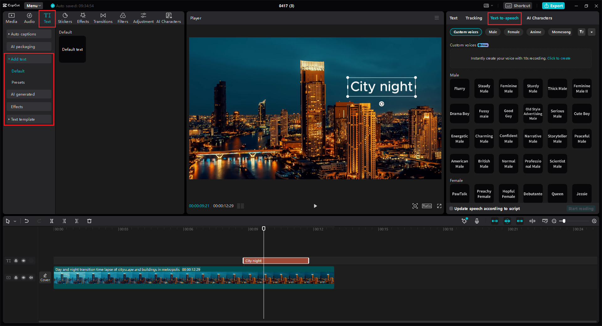 Convert text to speech