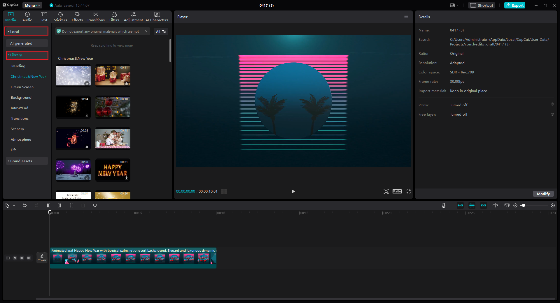 Importing your video footage