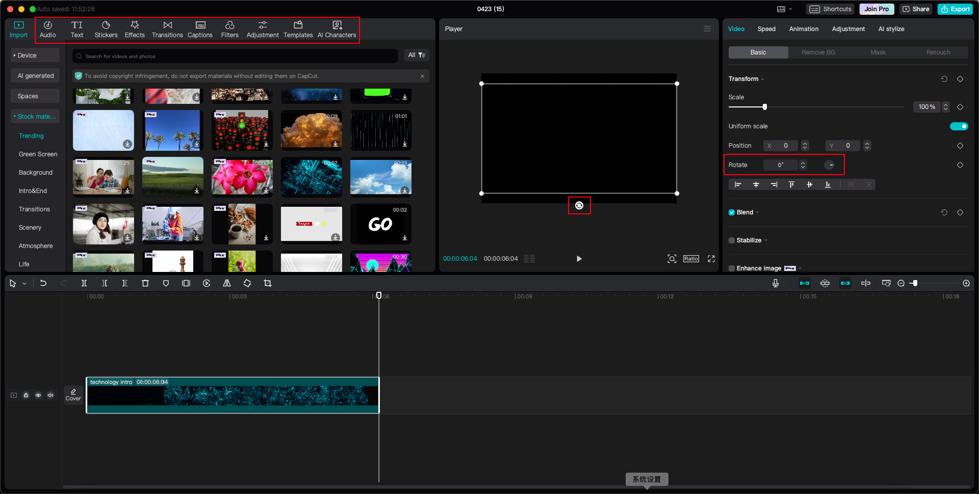 how to rotate video on CapCut