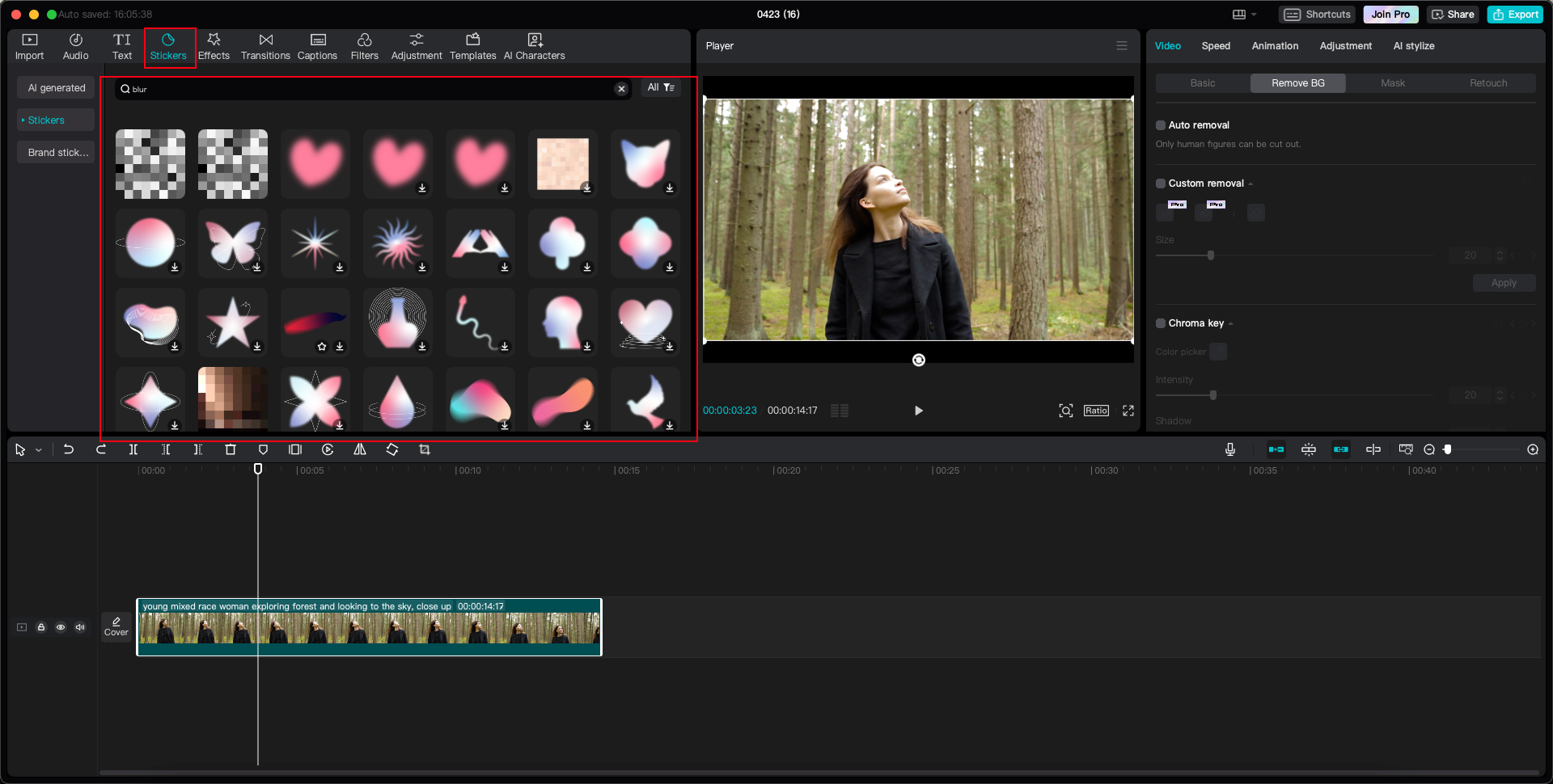 use sticker to remove watermark on CapCut