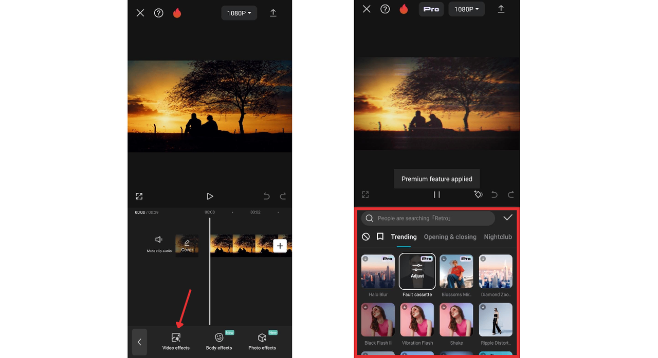 video effects and transitions