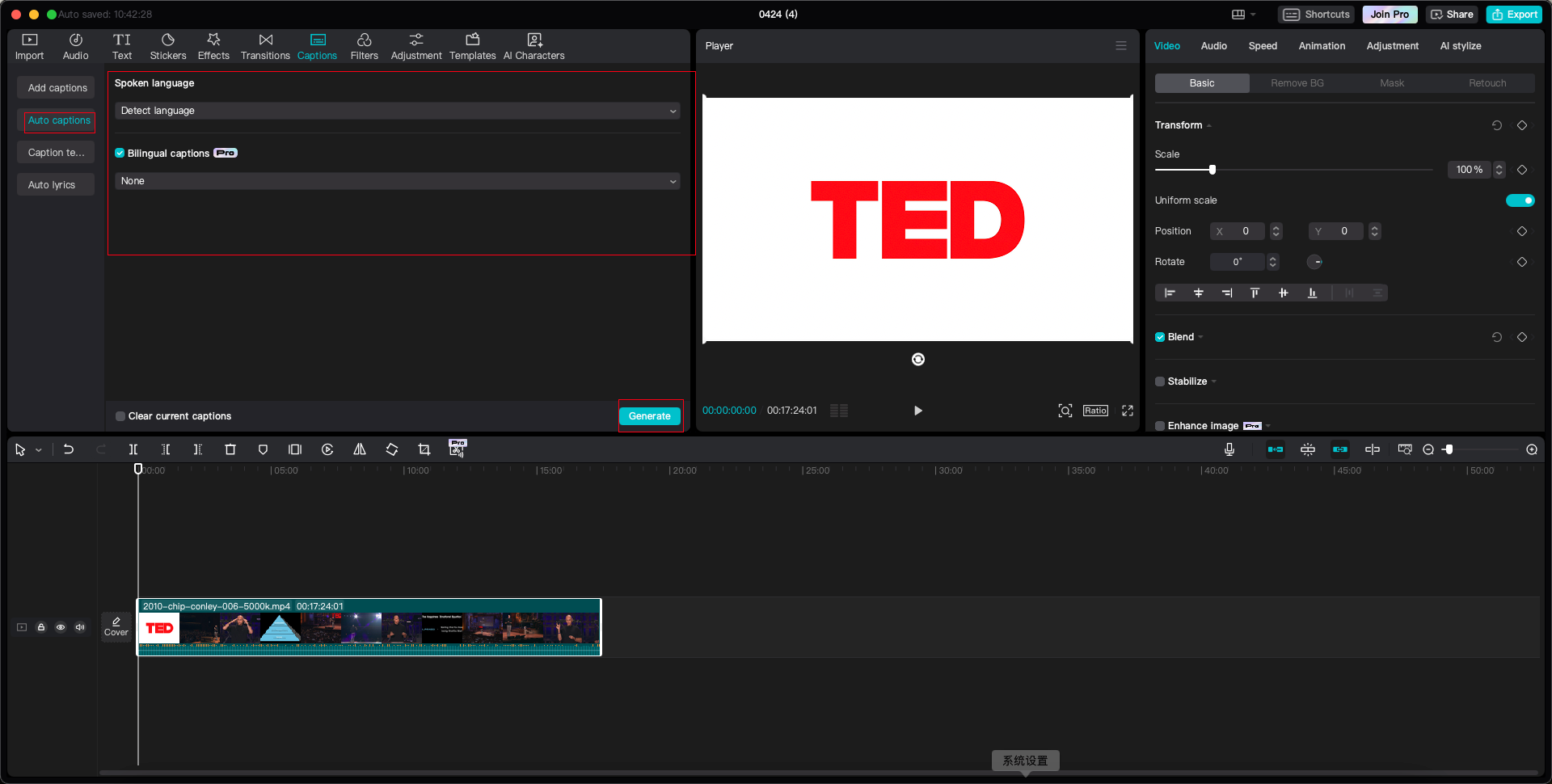 how to use auto captions on CapCut