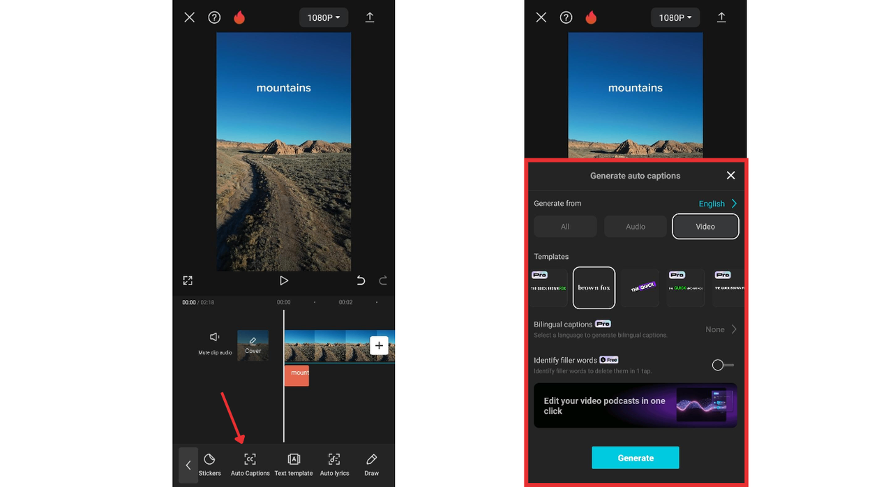 sous-titres et légendes