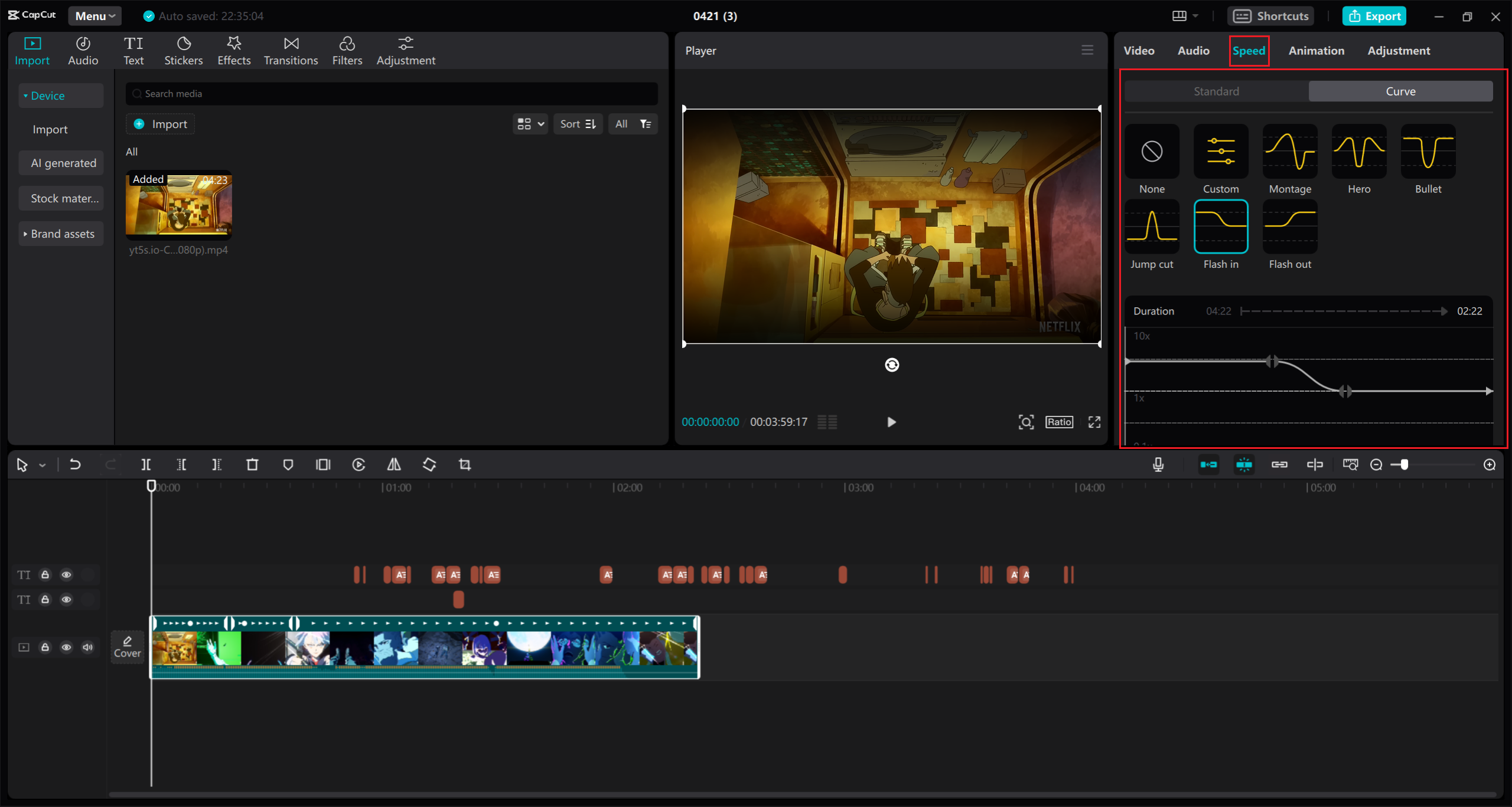 how to use speed curve on CapCut