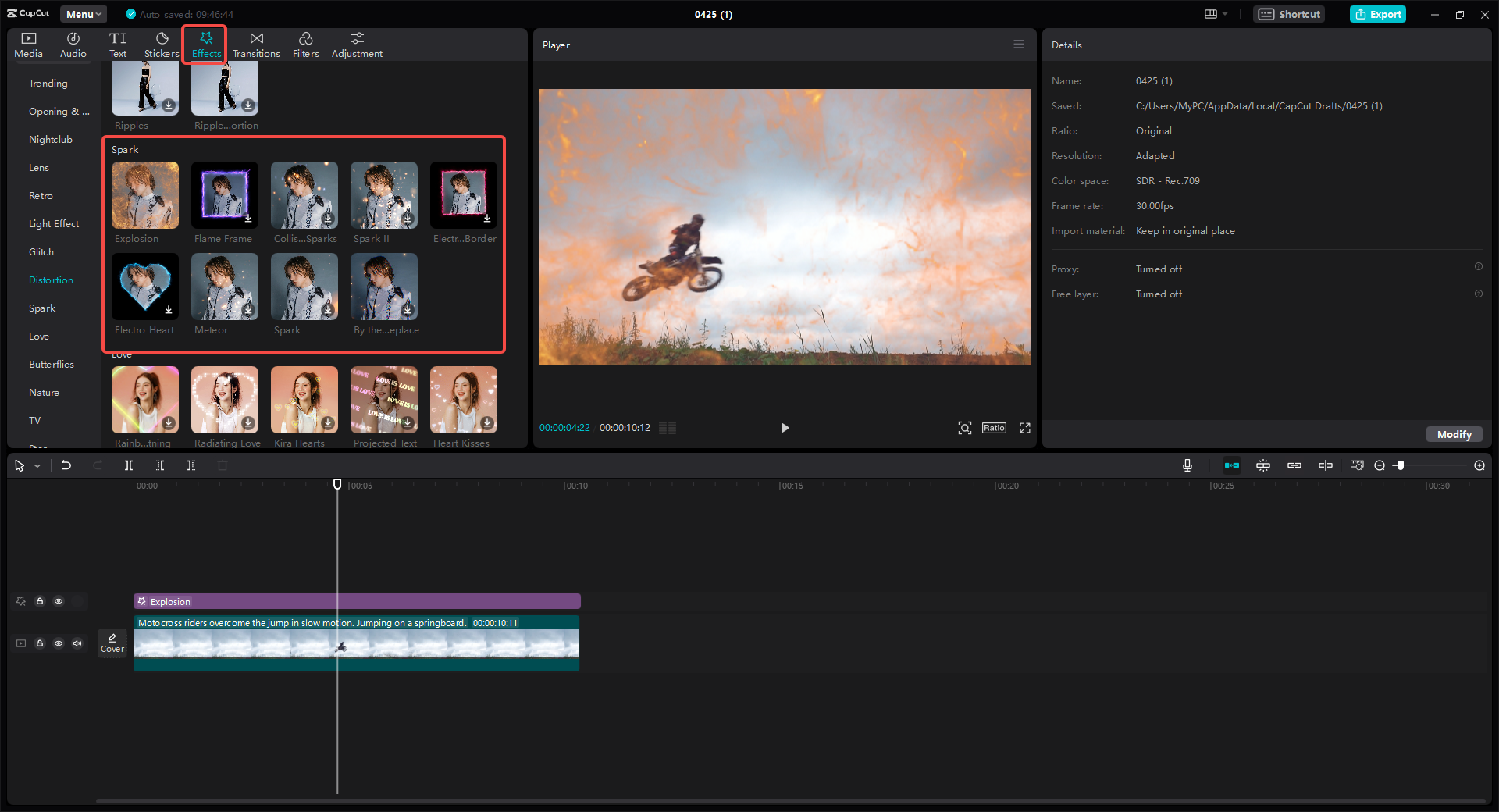 Add fire effcts to video