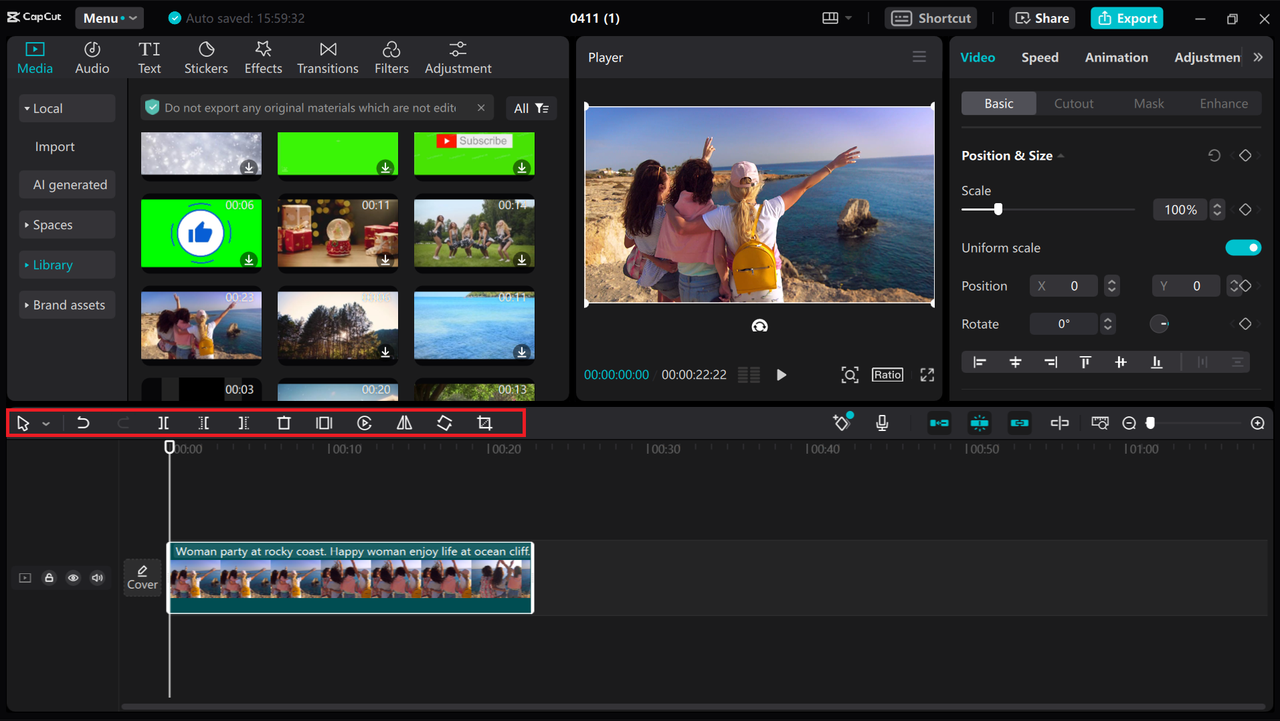 Editing videos on CapCut desktop