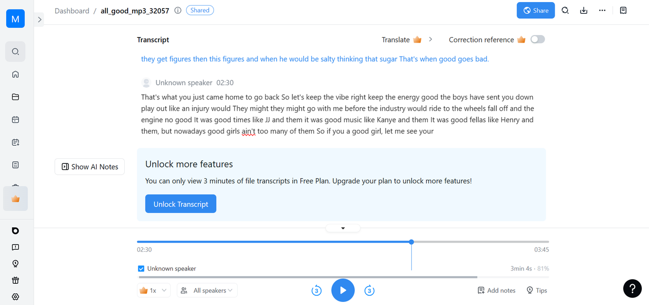 Translate English to German audio on Speechify