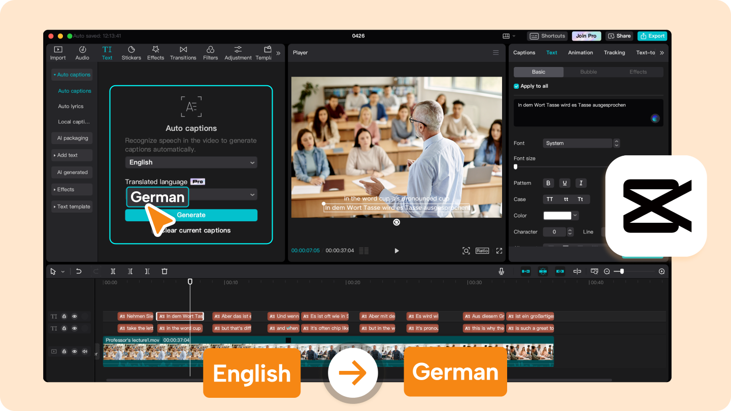 Translate English to german audio | Tradução
