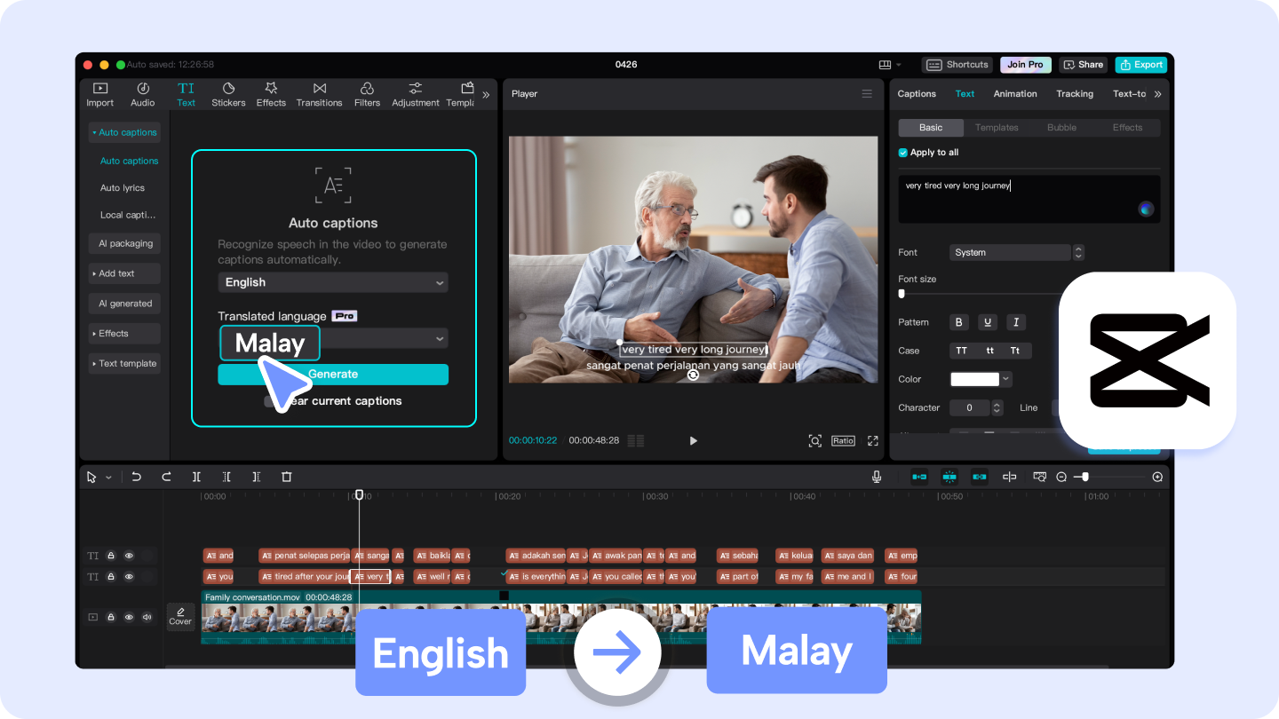 terjemahkan bahasa Inggris ke audio Melayu