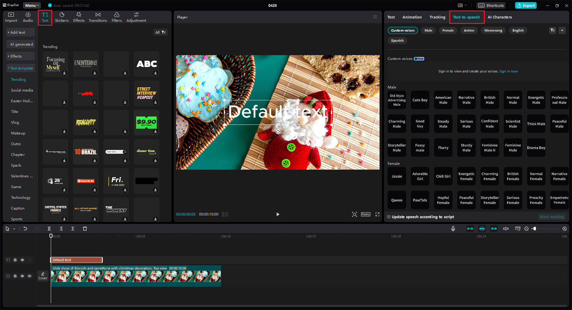 Convert text to speech