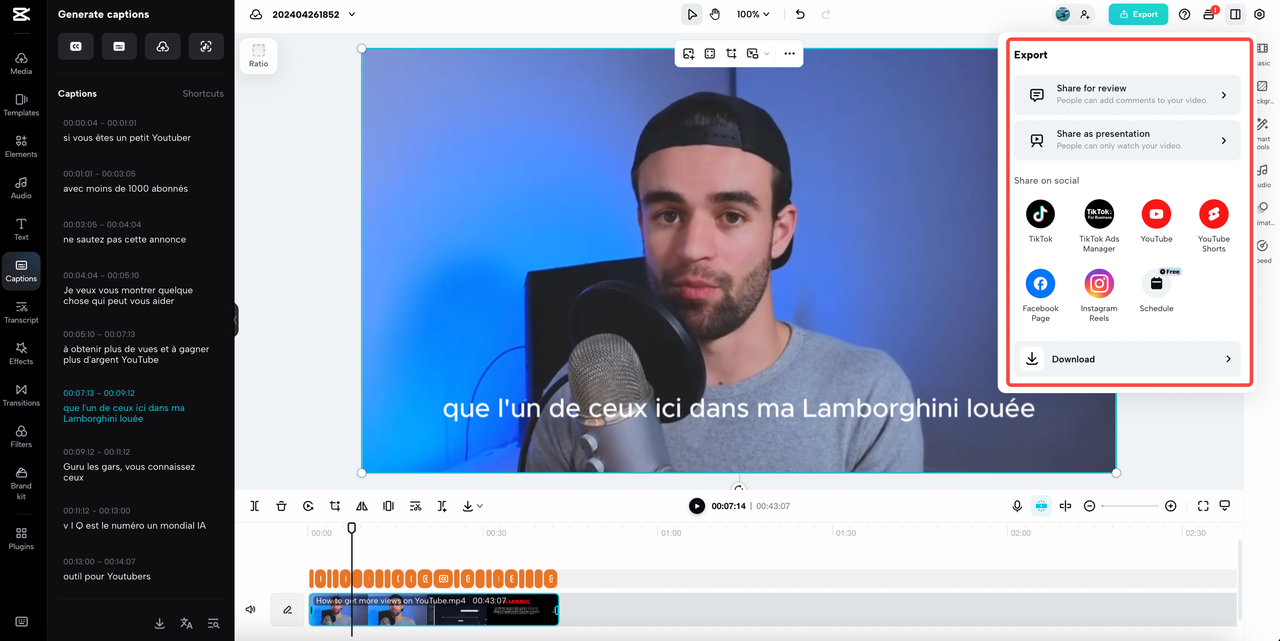 how to export video on CapCut online