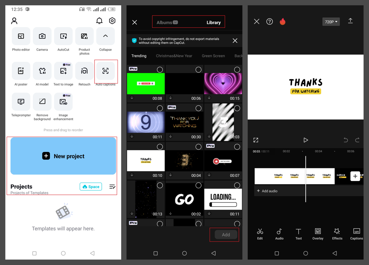 how to import media on CapCut mobile