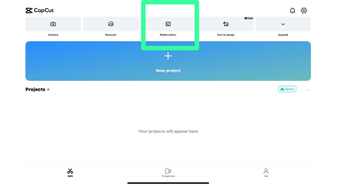go to photo editor and select a photo