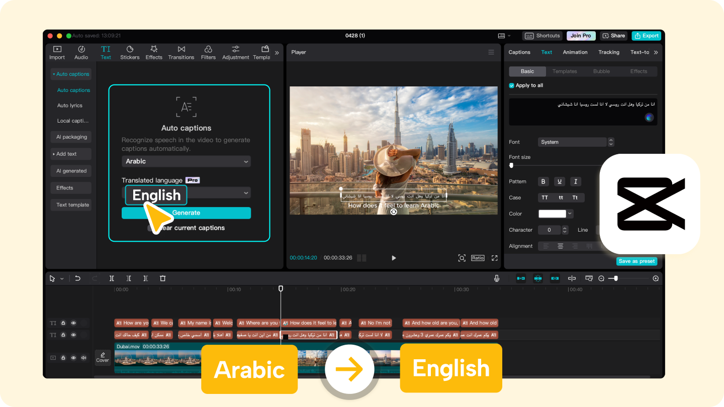 voice translate arabic to english