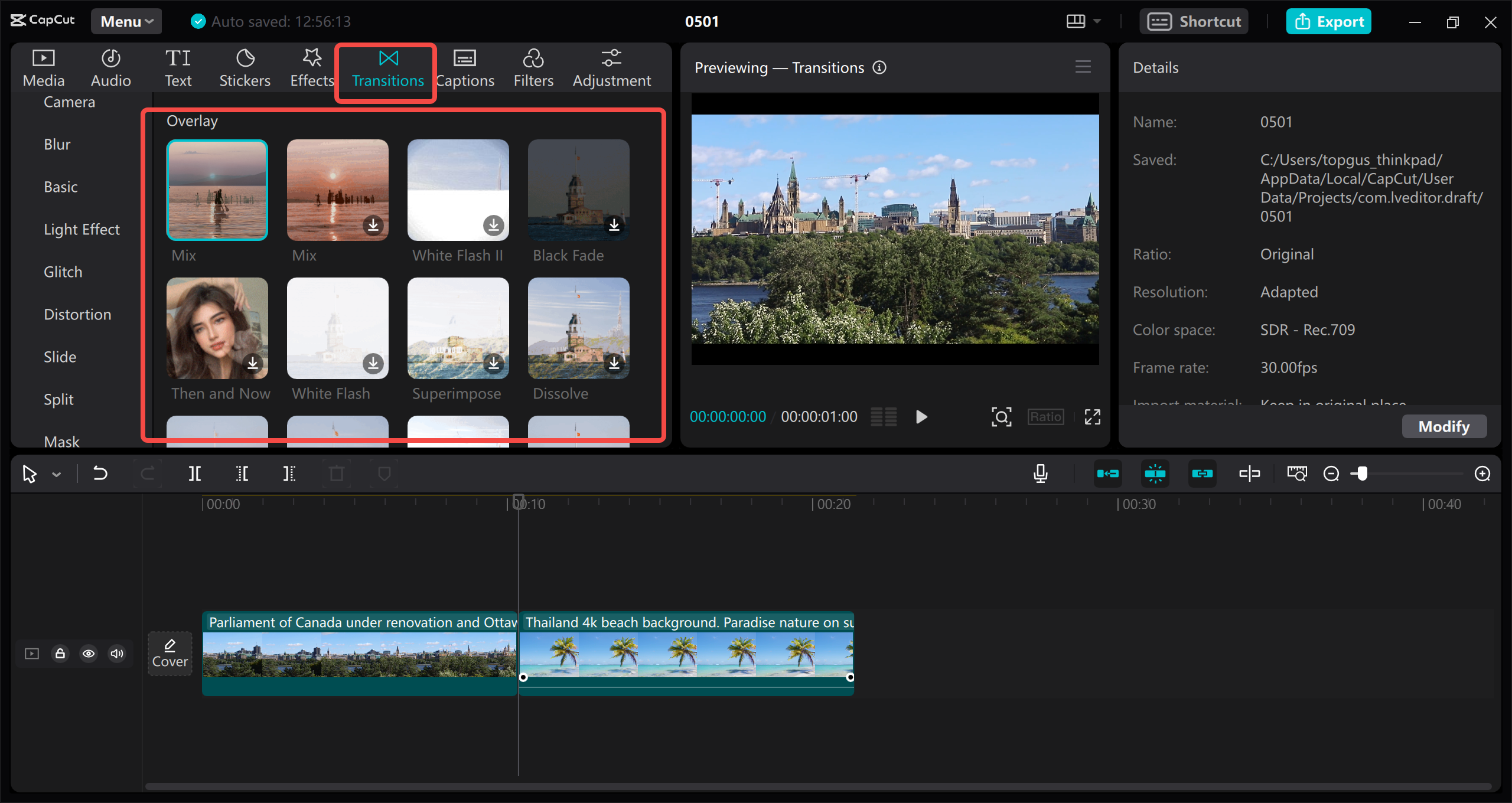 Add transition effects