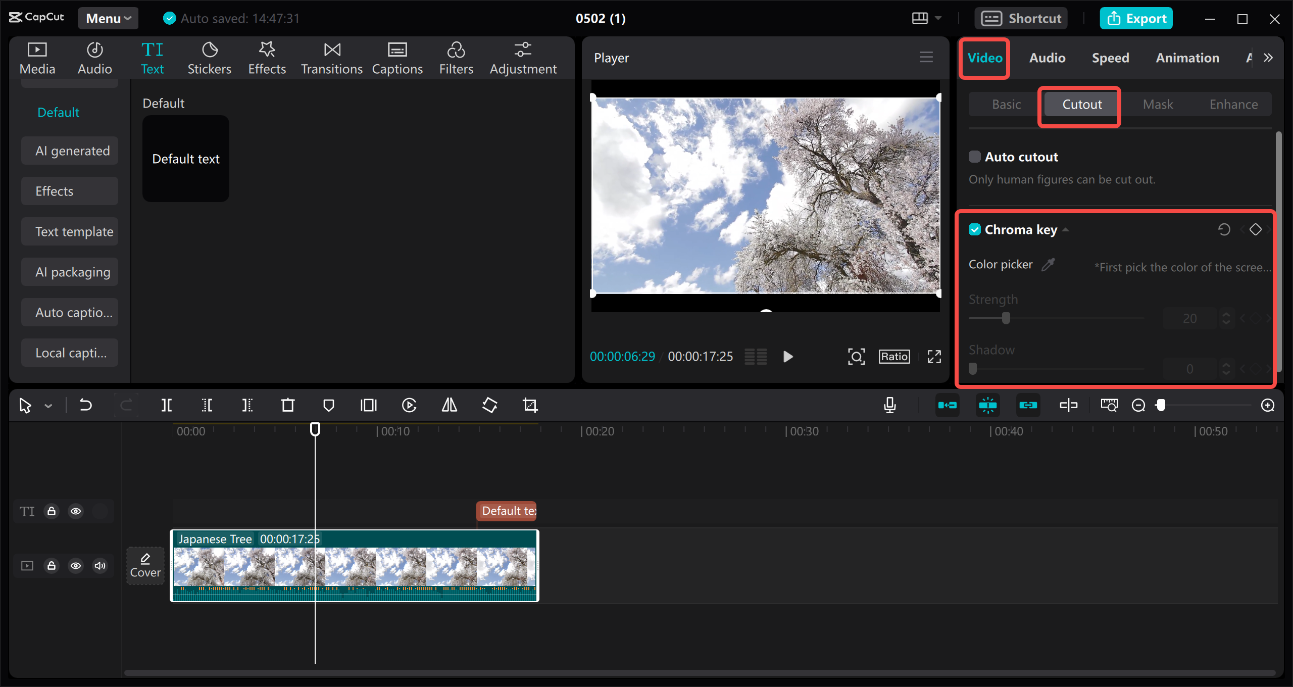 Add keyframe to the video