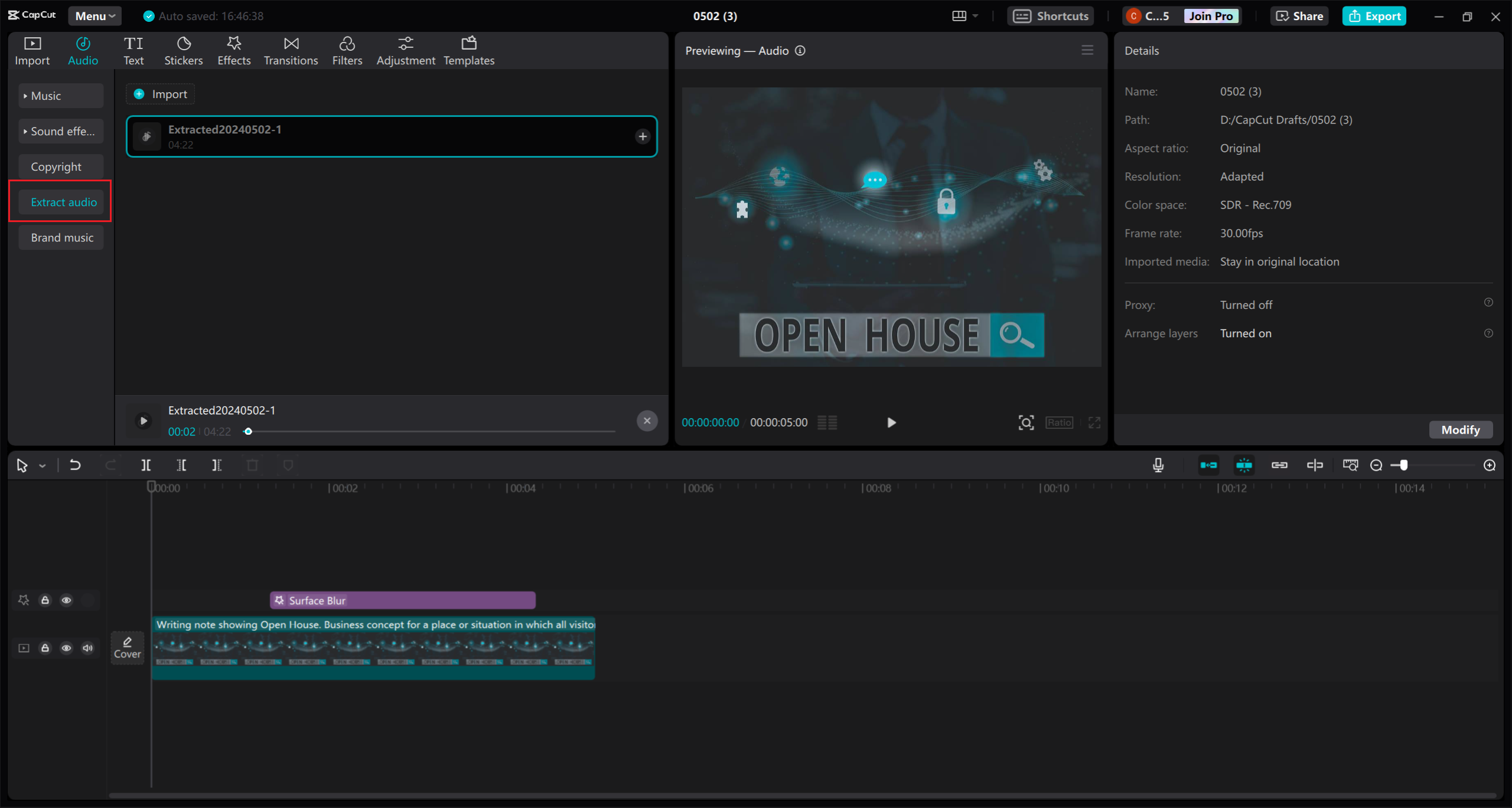 how to extract audio on CapCut