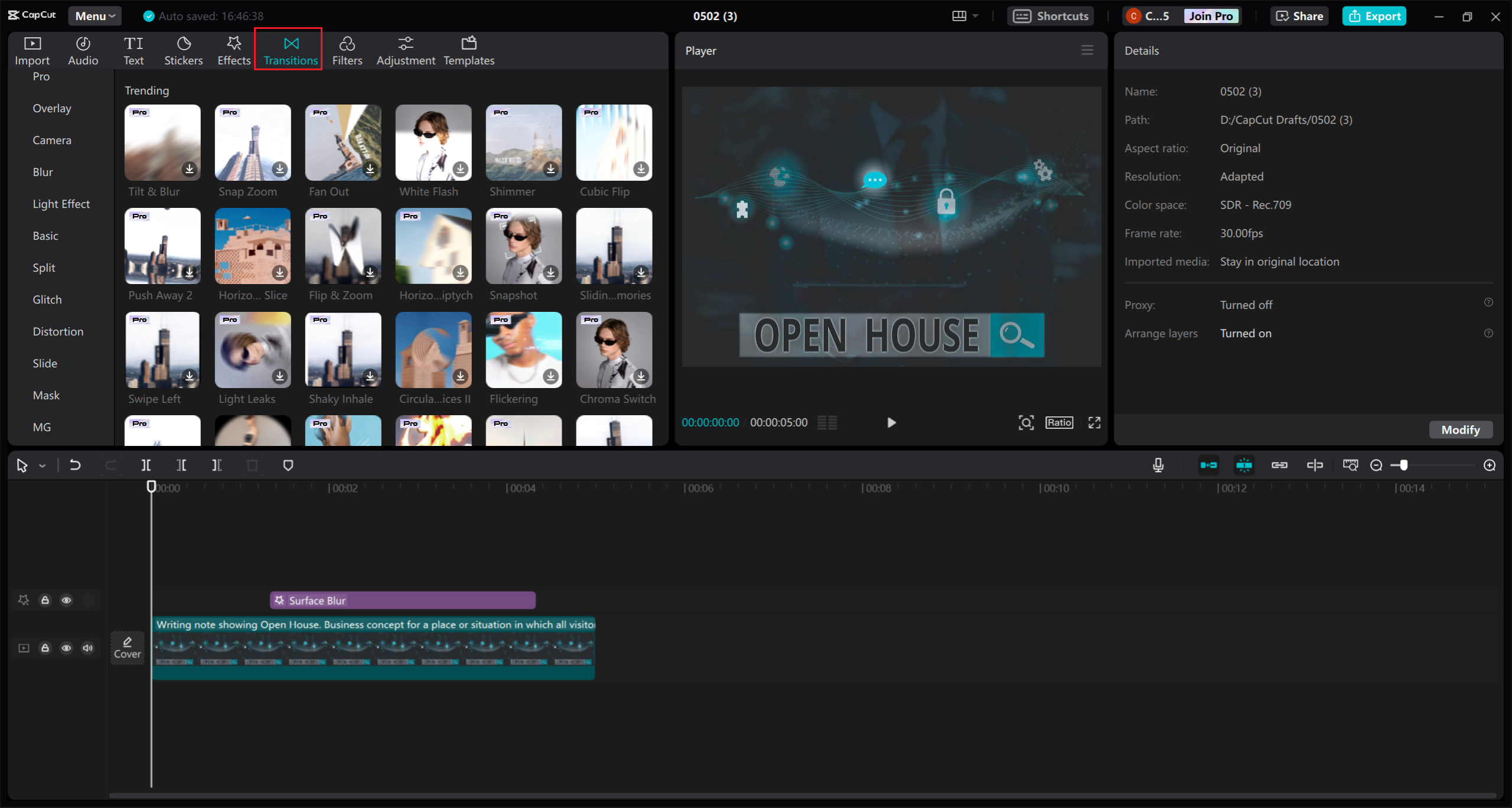 how make transitions on CapCut