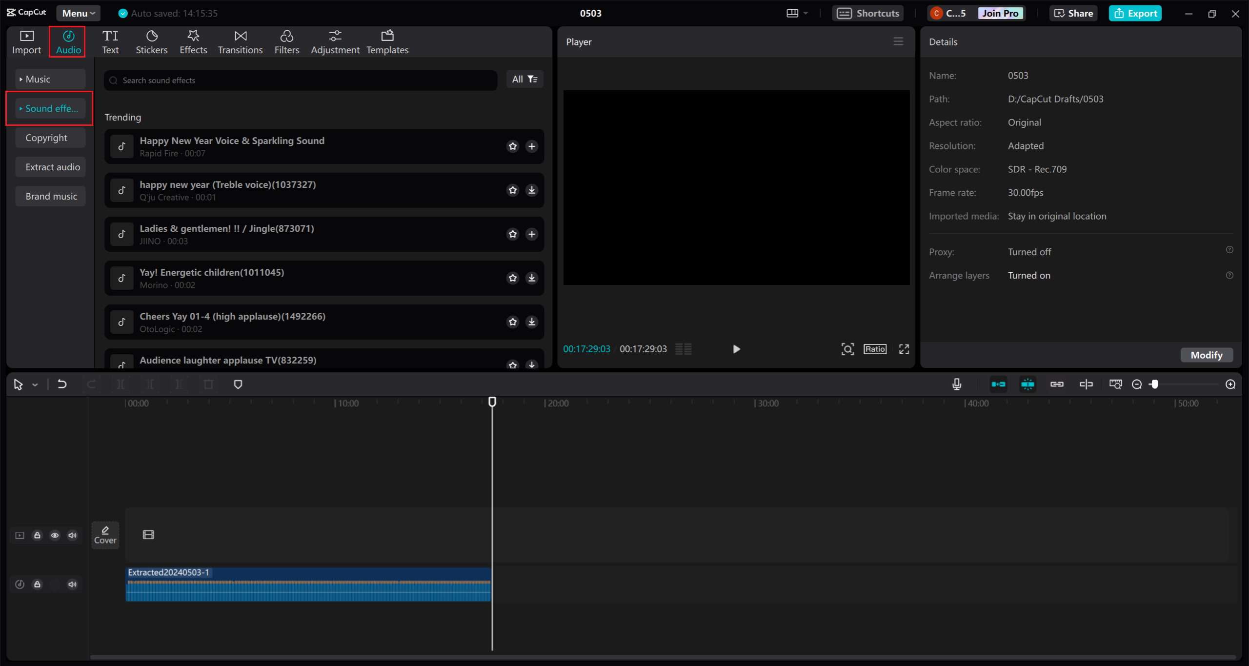 free sound effects on CapCut