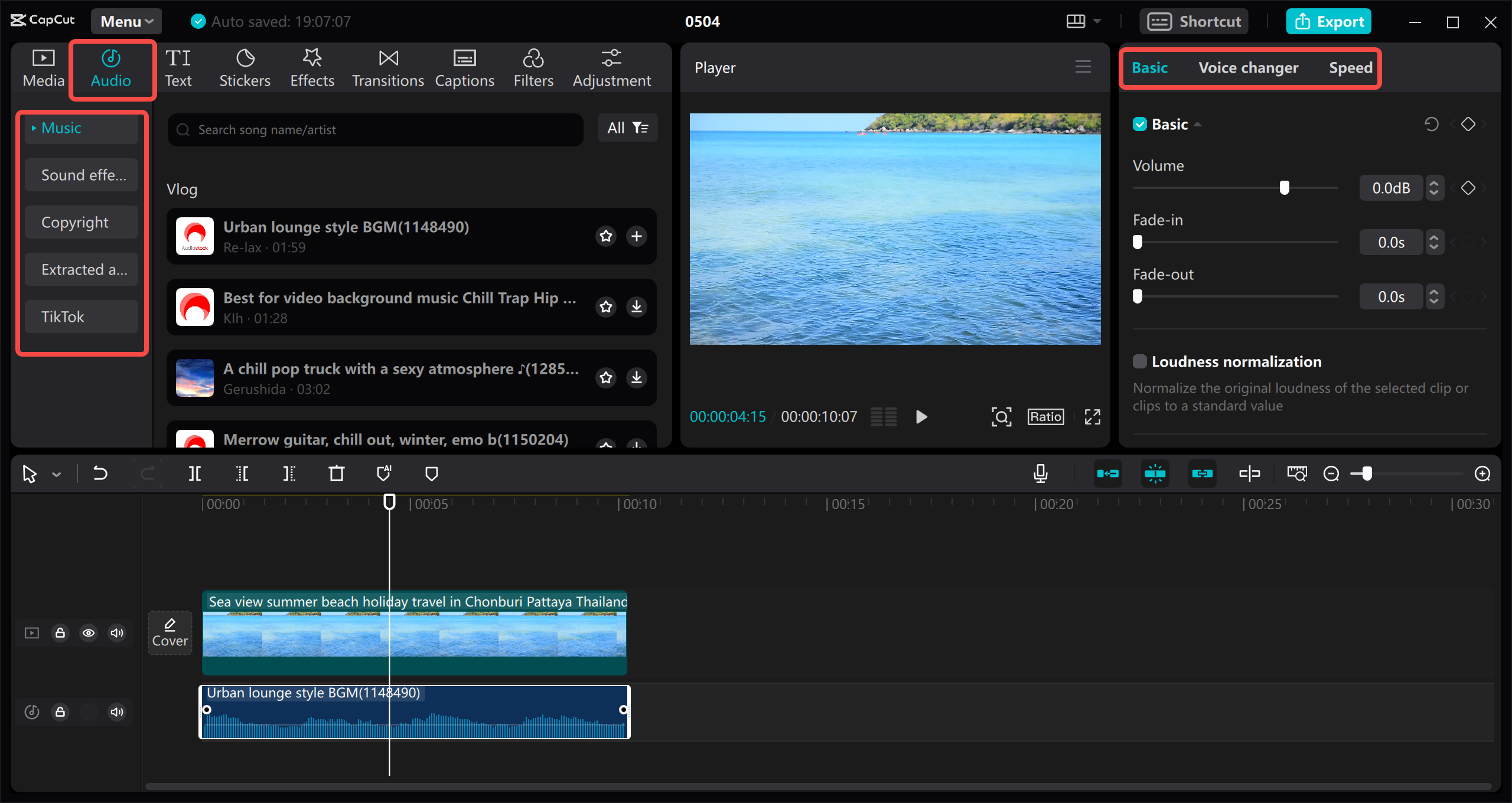 Adjust the video audio