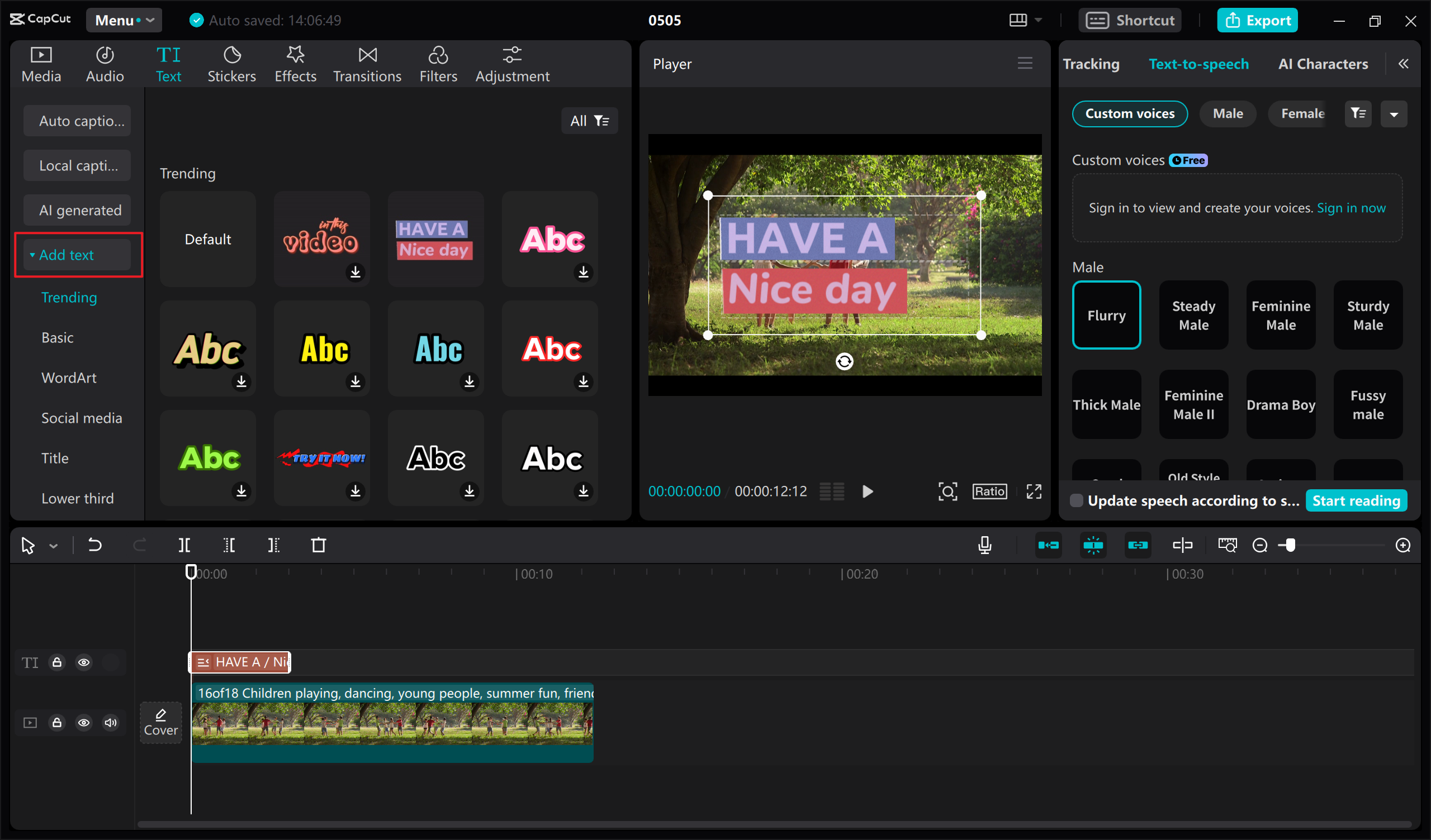 Convert text to speech
