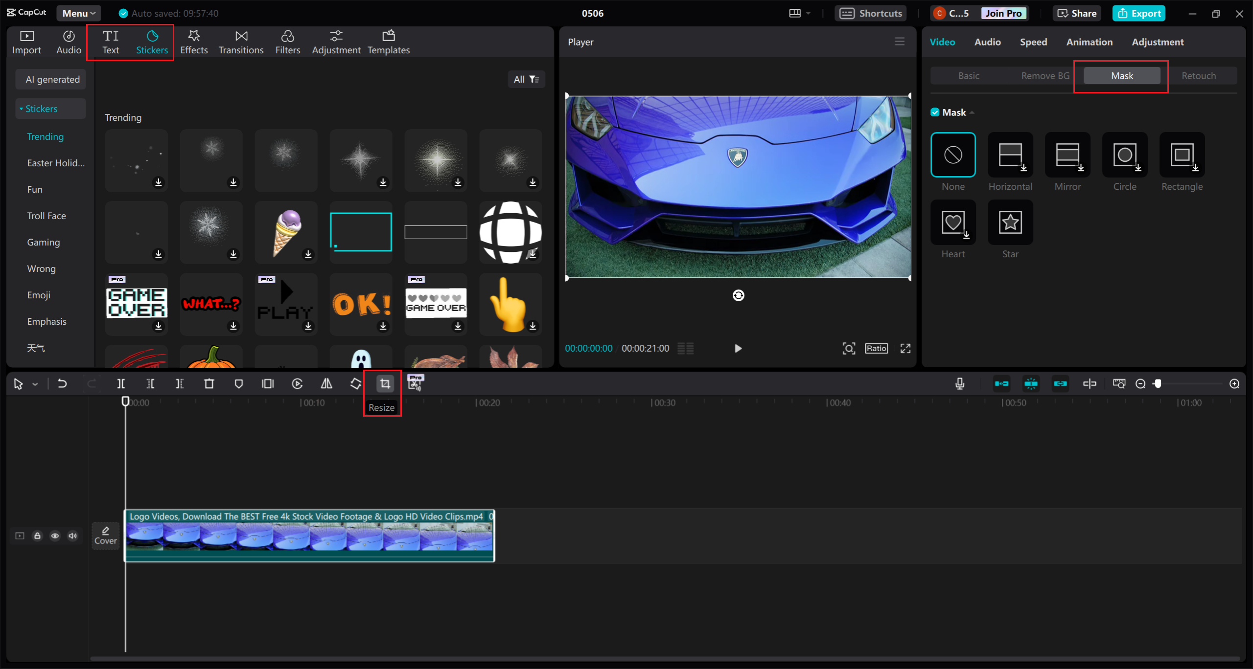 remove the logo on CapCut