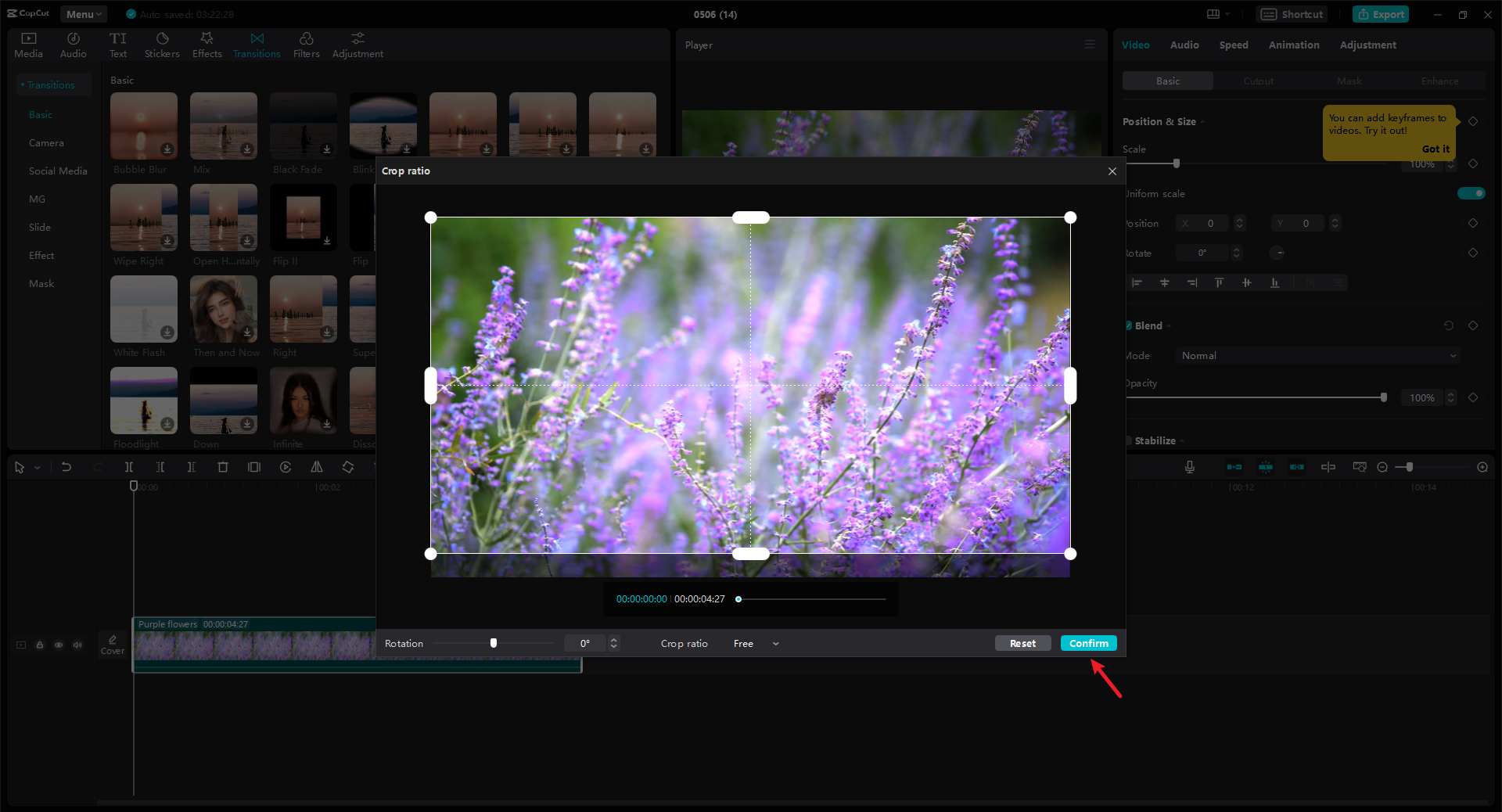 crop the edge of your video