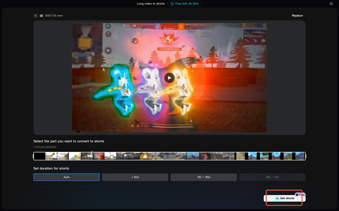 Convert videos to short