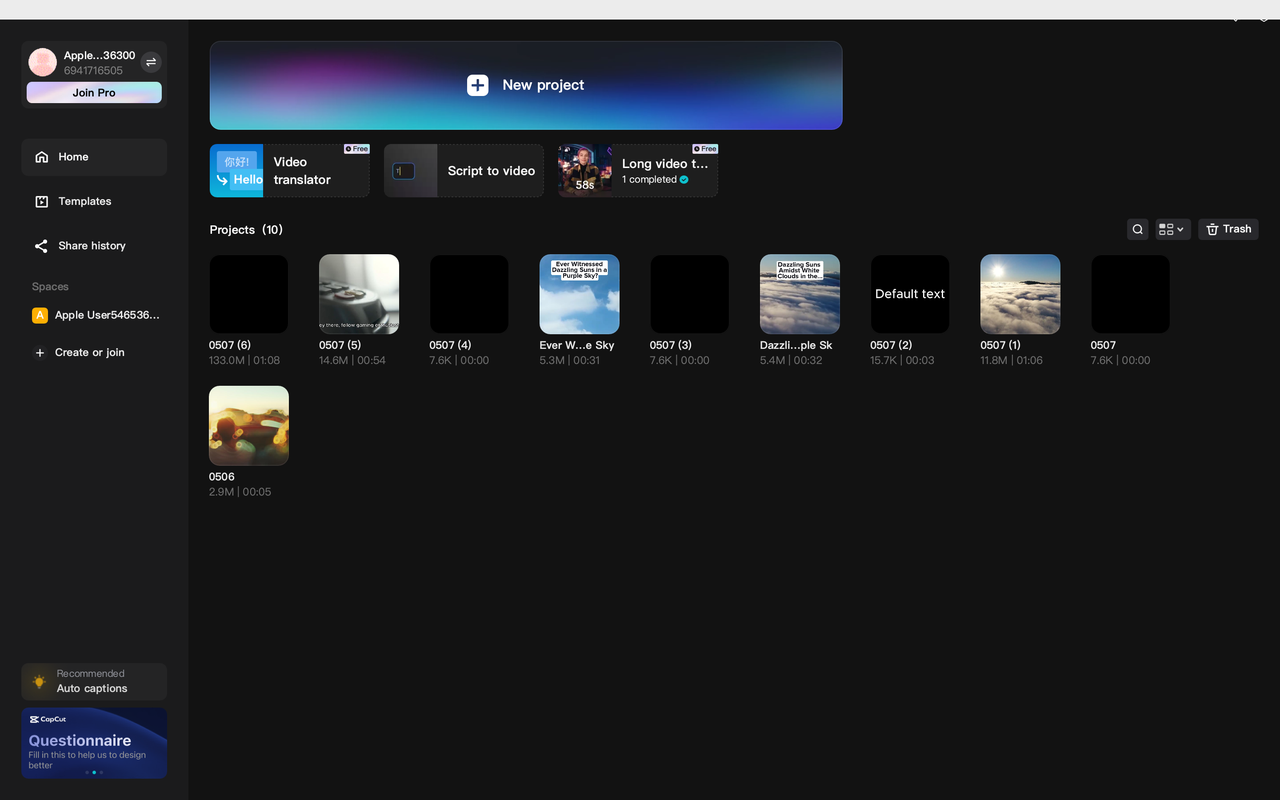 CapCut's AI magic tool