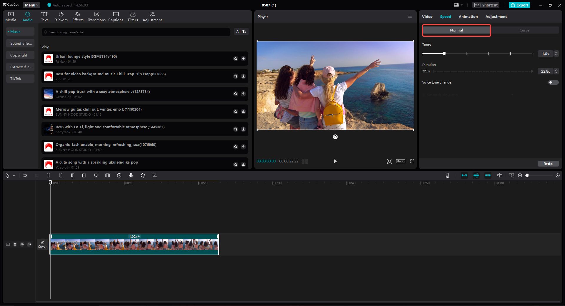 Adjust the video speed