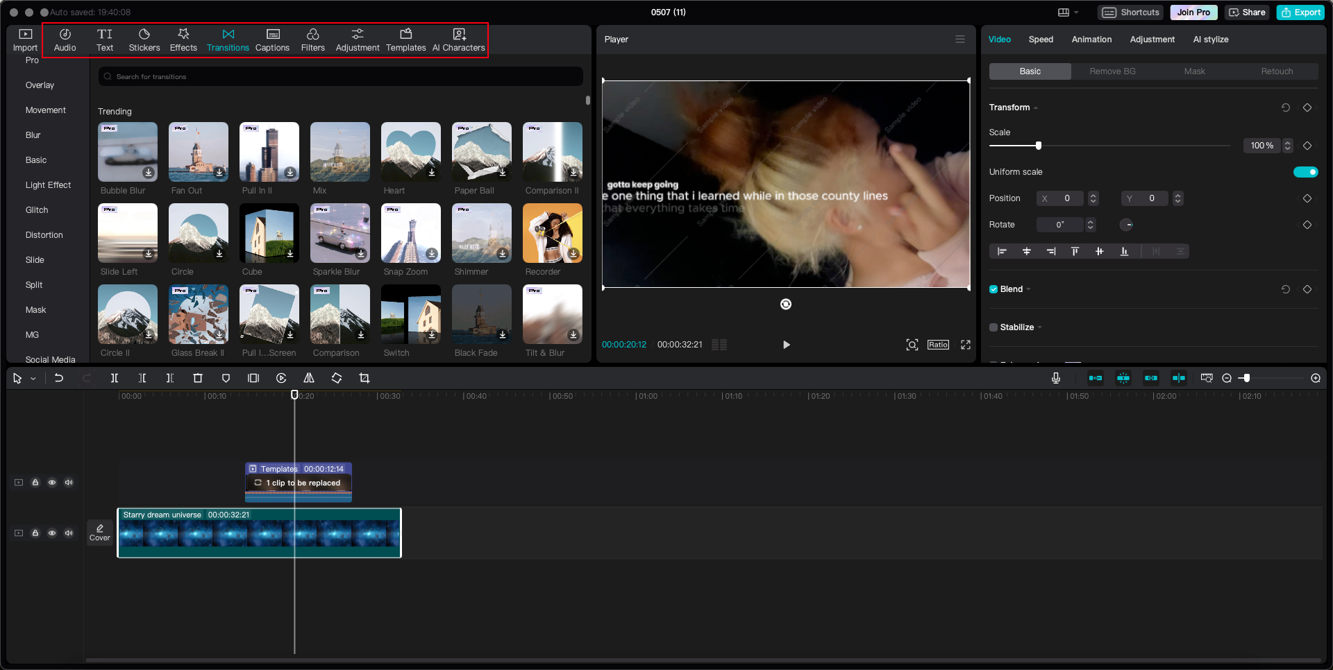 enhance video on CapCut