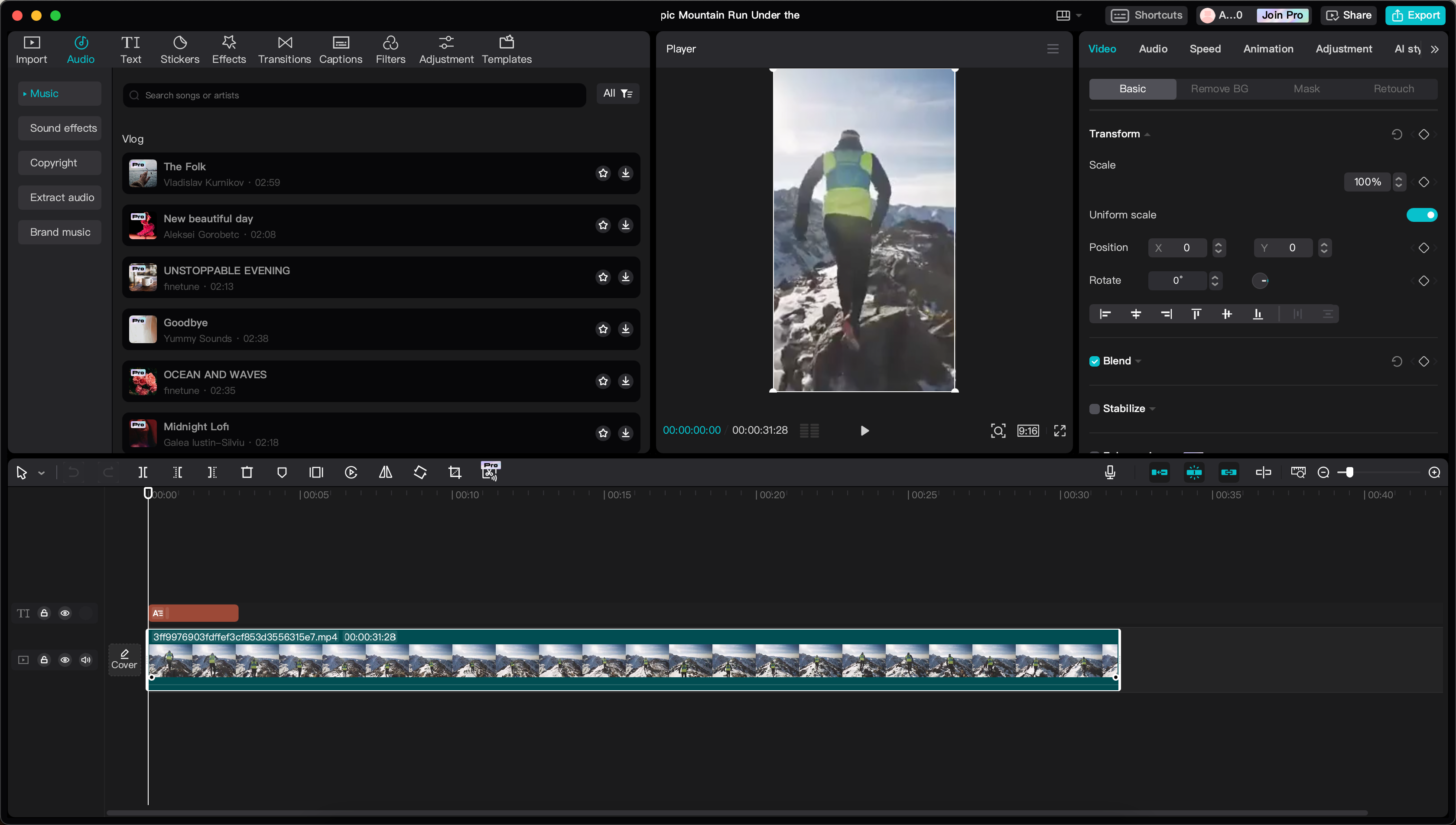 Finalized short video