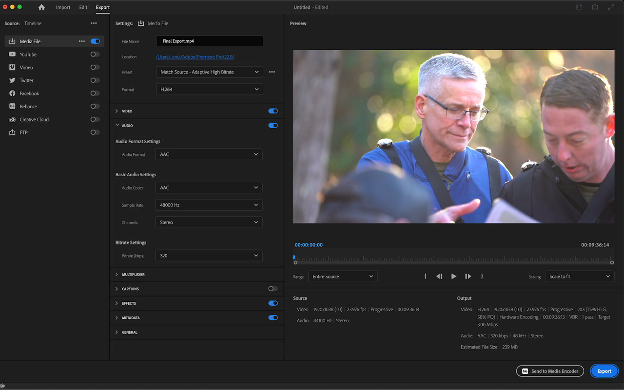 How to export and save media on Adobe Premiere Pro