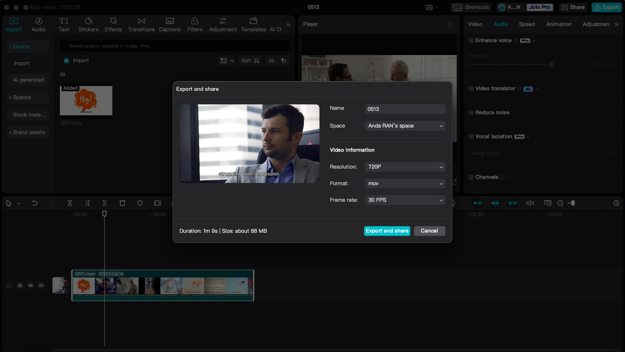 Sharing English to Mandarin translation audio