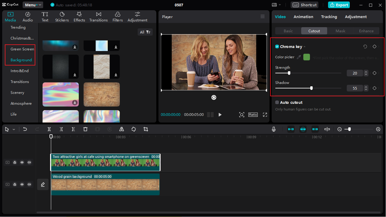 how to use the Chroma key on CapCut desktop video editor