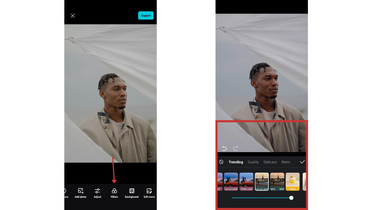 extensive filter and effect library